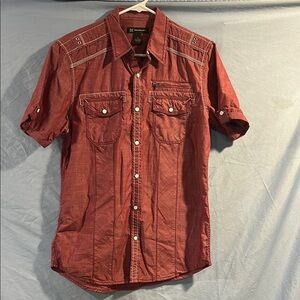 Men's Red Button-Up Shirt